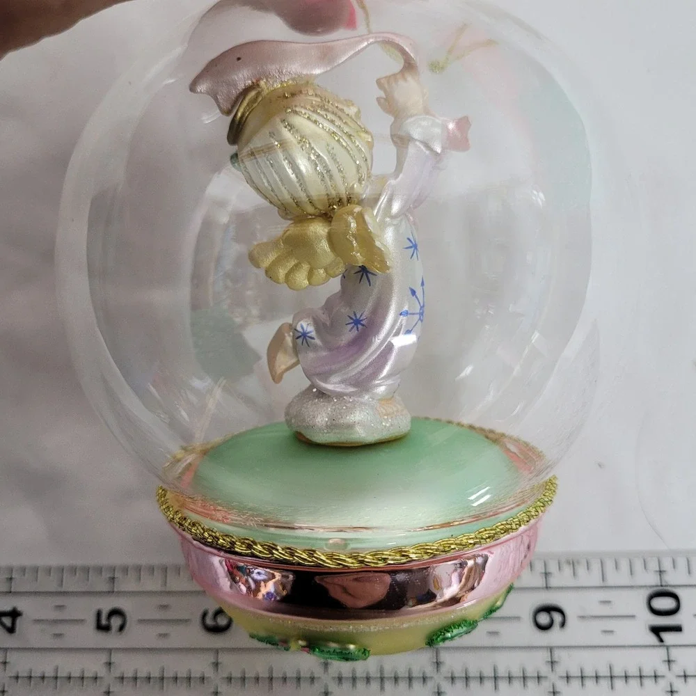 Precious Moments 2005 Peace Angel Glass Ball Ornament 612025 Lavender Pink